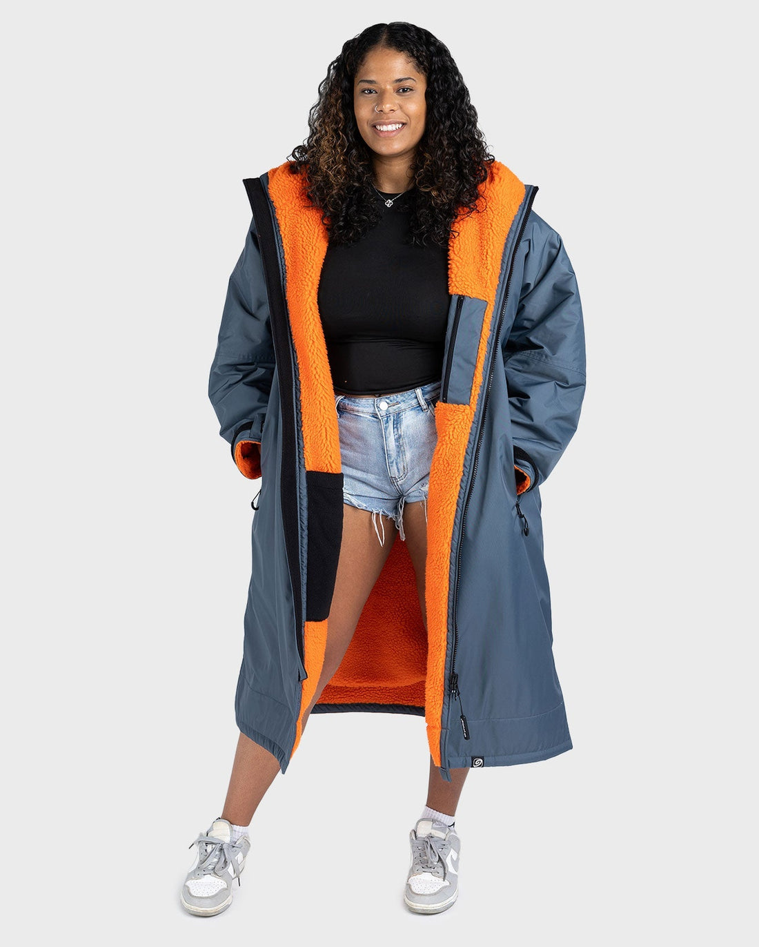Dryrobe® ADVANCE UNISEX LONG SLEEVE - DARK GREY/ ORANGE