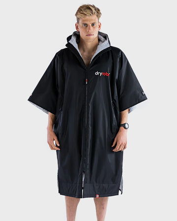 Dryrobe® ADVANCE UNISEX SHORT SLEEVE - BLACK/GREY